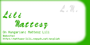 lili mattesz business card